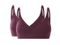 Twee ESMARA® geribbelde damesbralettes in bordeauxrood.