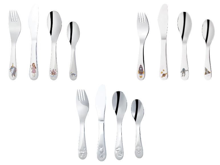 Kinderbestek met sprookjes-, ruimte- en dierenmotieven