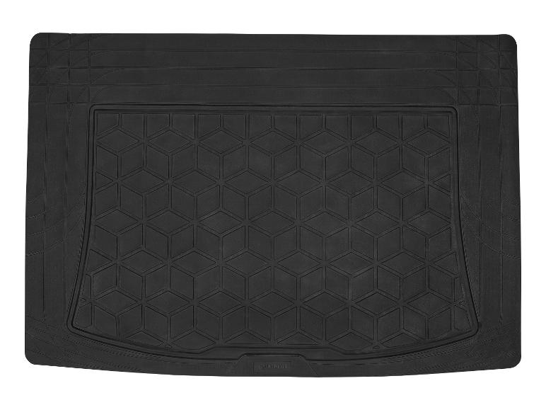 Zwarte kofferbakmat met reliëf geometrisch patroon