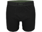 Zwarte herenboxershort met groene tailleband en tekst