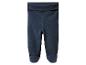 Donkerblauwe baby leggings met boordjes.
