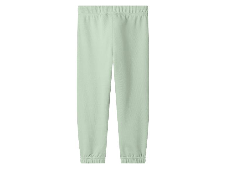 Lichtgroene kinder joggingbroek met elastische tailleband en enkels