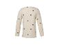 Wit shirt met lange mouwen en grijze hartjesprint.