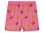 Roze shorts met tijgerprint en roze pompon rand.