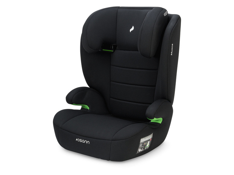 Een zwarte autostoel van het merk Osann, model Musca.