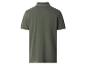 Donkergroen poloshirt met wit gestreepte kraag en mouwboorden, achteraanzicht.