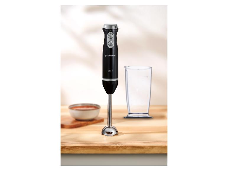 SilverCrest 600W staafmixer op een houten oppervlak.