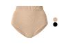Naadloze dames high-waist slip in beige, met beige en zwarte kleurstalen.