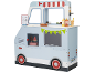 Houten speelgoed foodtruck voor kinderen met accessoires.