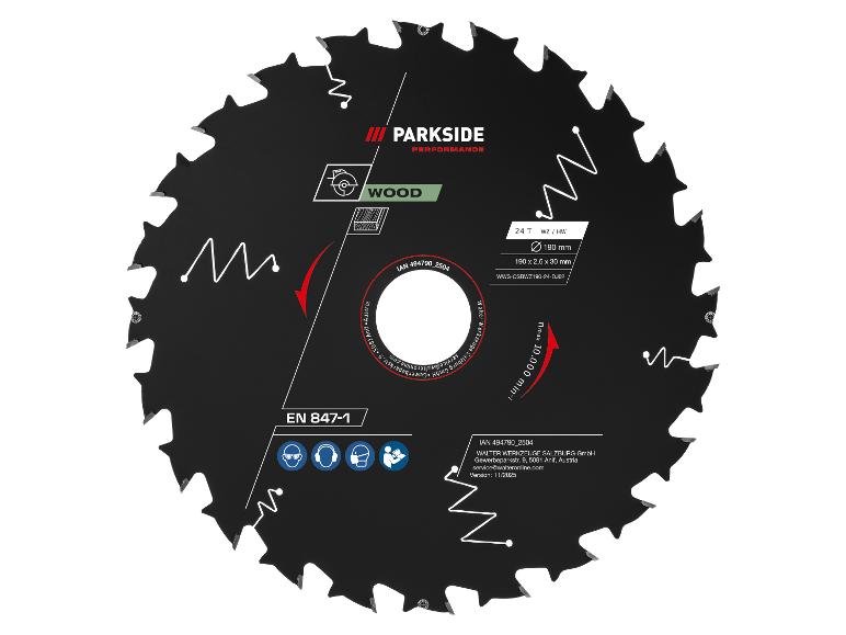 Parkside Performance cirkelzaagblad voor hout, 190 mm, 24 tanden.