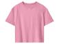 Roze dames T-shirt met korte mouwen en ronde hals