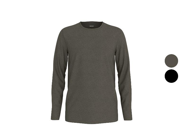 Grijs heren T-shirt met lange mouwen, met kleuropties.