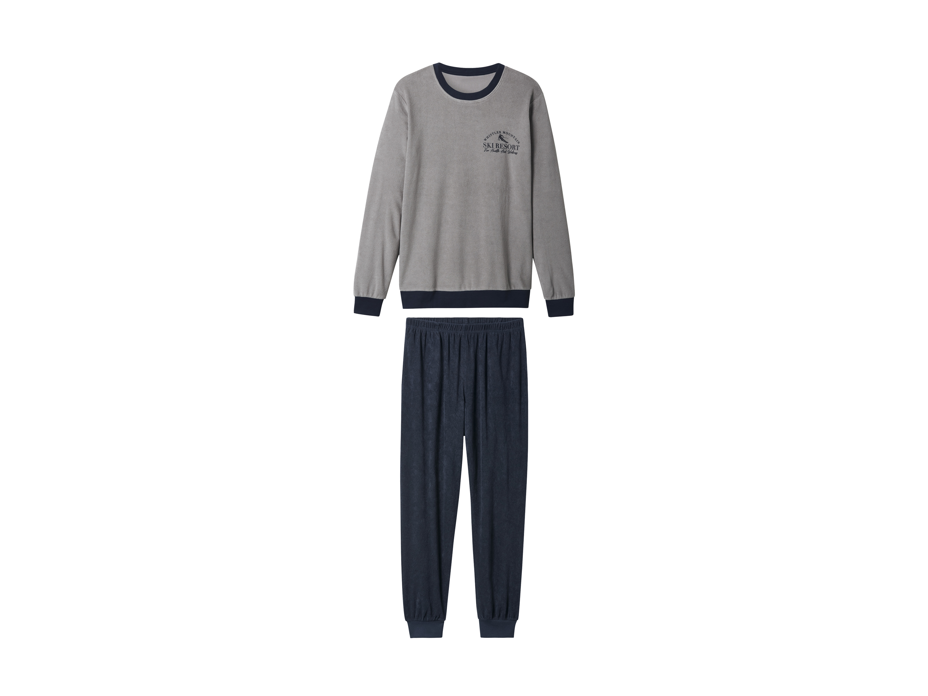 esmara Men Heren pyjama (Grijs/donkerblauw, S)