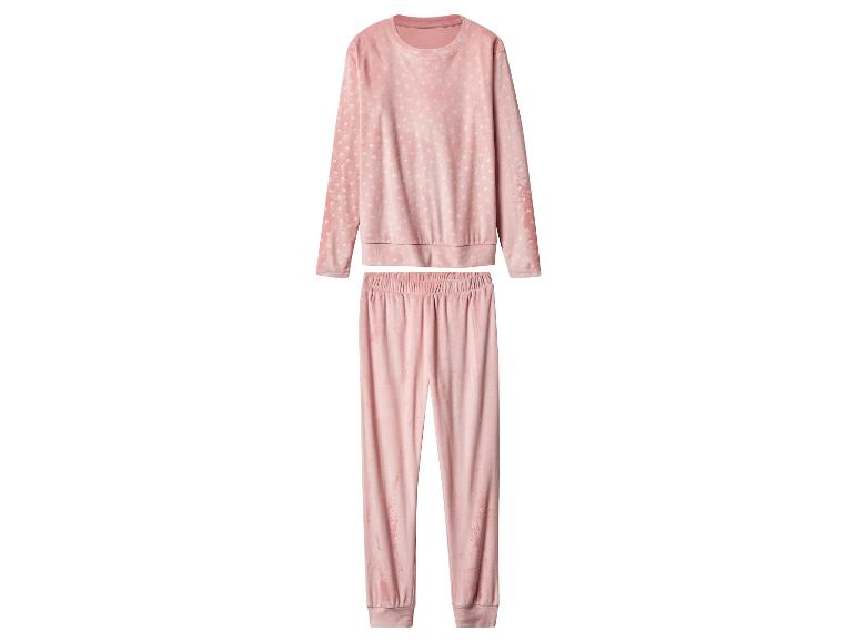 Roze fluwelen pyjamaset met stippen