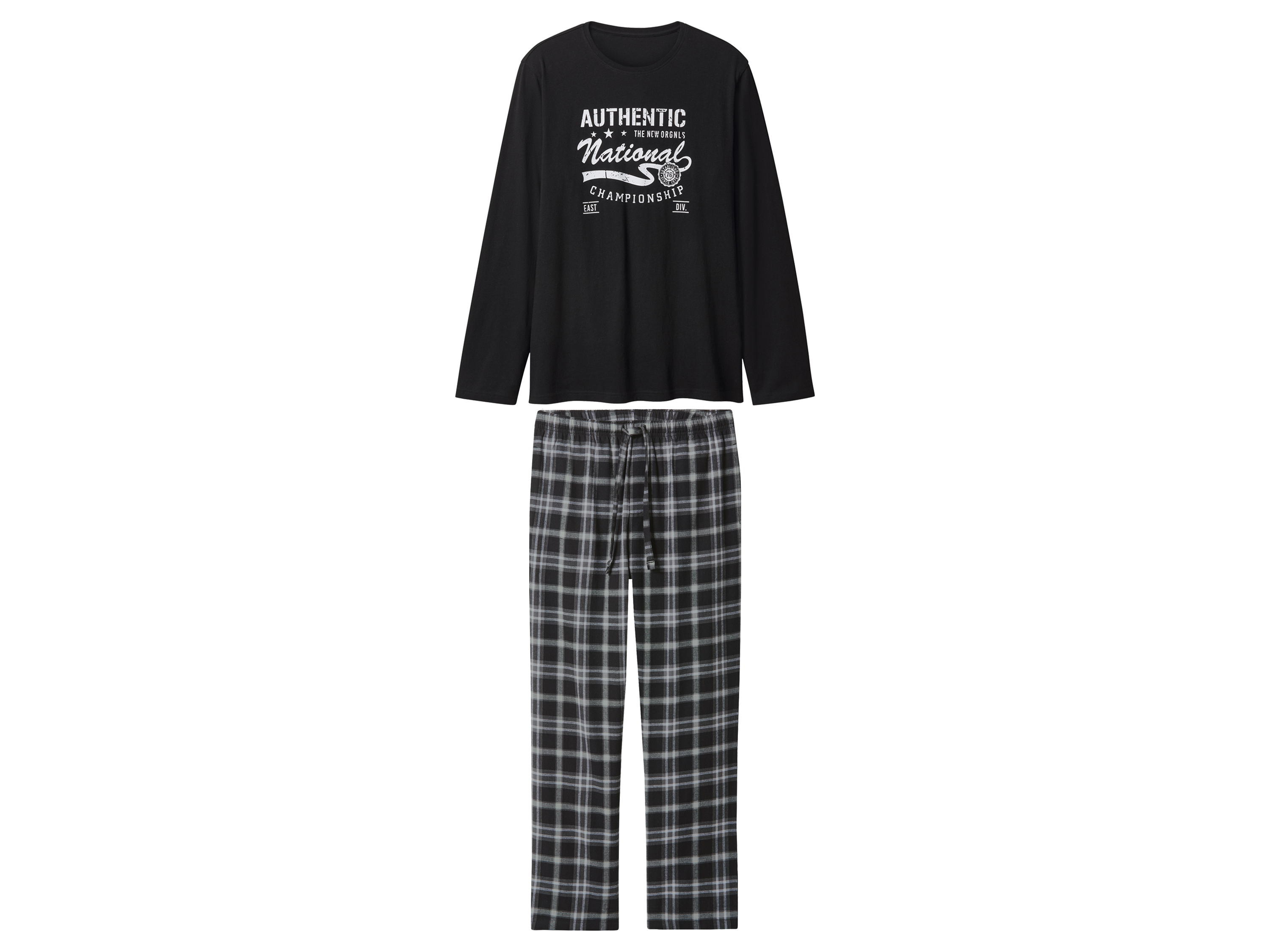 esmara Men Flanellen heren pyjama (Zwart, L)