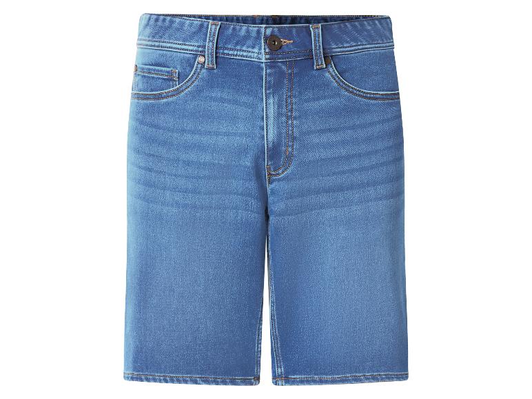 Blauwe denim shorts met vervaagd effect en zakken