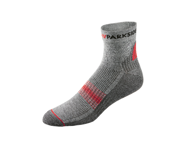 Parkside sportkous in grijs met rode details.