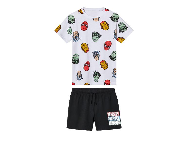 Marvel T-shirt en shorts: Spider-Man, Hulk, Iron Man.