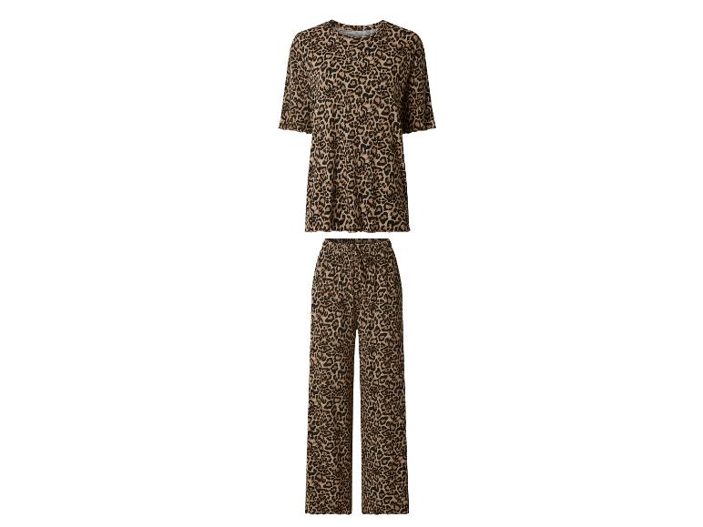 Luipaardprint T-shirt en broek, dames vrijetijdsset