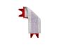Microvezel mop-hoes met rode plastic bevestiging.