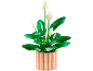 Speelgoed lepelplant gemaakt van bouwstenen in een bloempot.
