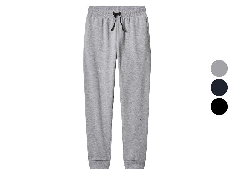 Grijze joggingbroek met zwart trekkoord en kleuropties.