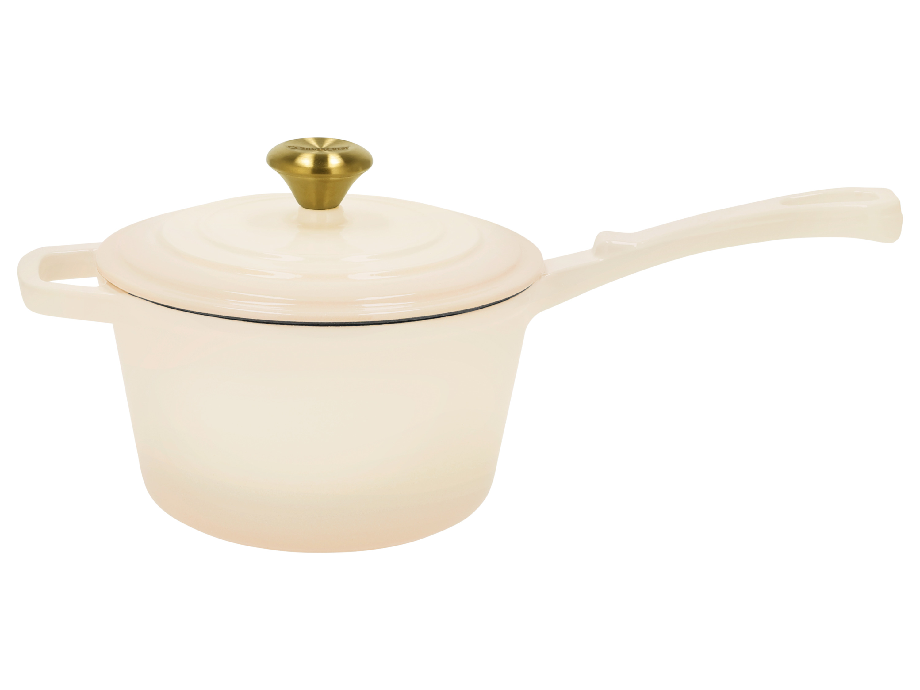 SILVERCREST Gietijzeren steelpan, Ø18 cm (Crème)