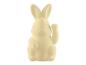 Een crèmekleurig konijn van schuimrubber.