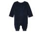 Zachte marineblauwe velours baby romper.