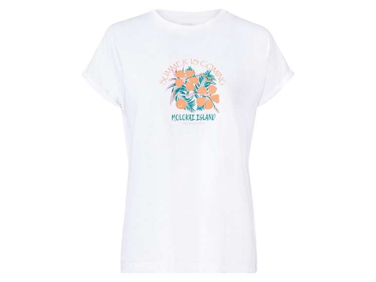 Ga naar volledige schermweergave: esmara® Dames-T-shirt, licht getailleerd model, met ronde hals - afbeelding 1