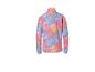 Fleecejack met tie-dye patroon in roze, blauw en oranje