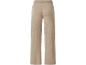 Beige gebreide broek met wijde pijpen.