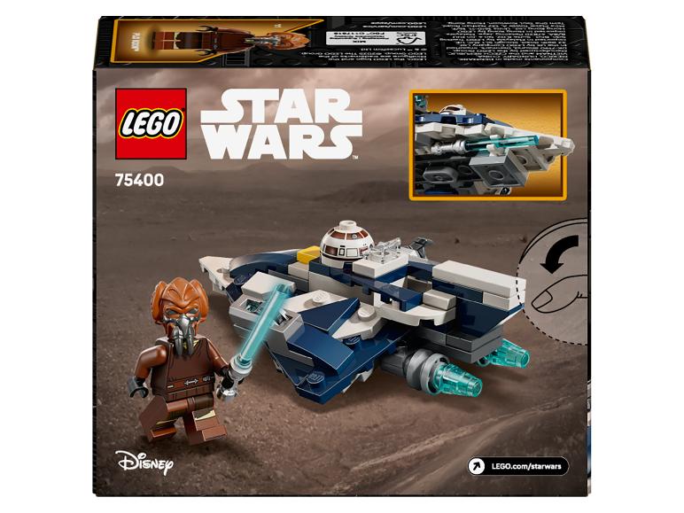 LEGO Star Wars set 75400 met Plo Koon minifiguur en ruimteschip.