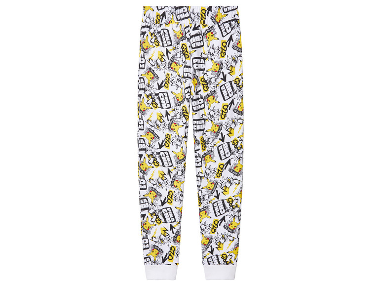 Witte pyjamabroek met Pikachu-print.