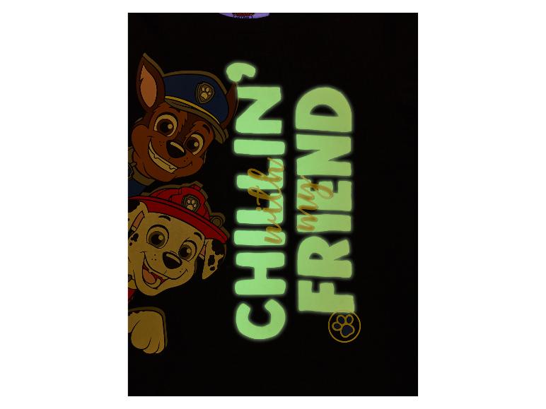 Zwart T-shirt met Paw Patrol-print: Chase en Marshall, tekst 'Chillin' with my FRIEND'