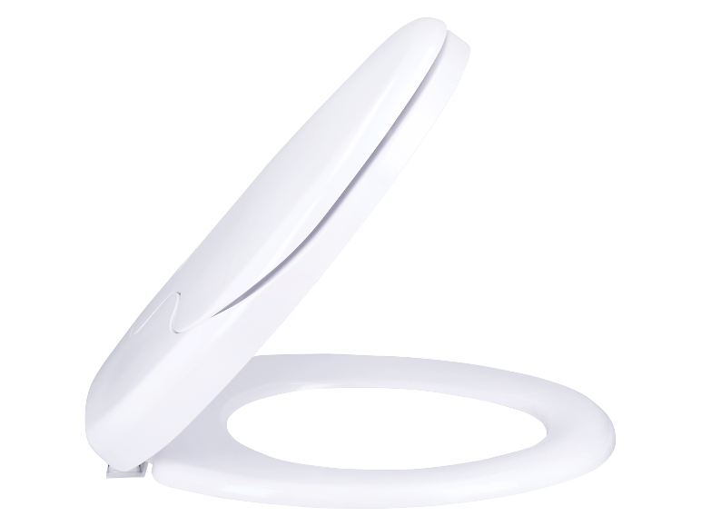 Wit toiletbril met deksel.