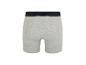 Herenboxershort in grijs met een donkerblauwe tailleband en een witte streep.
