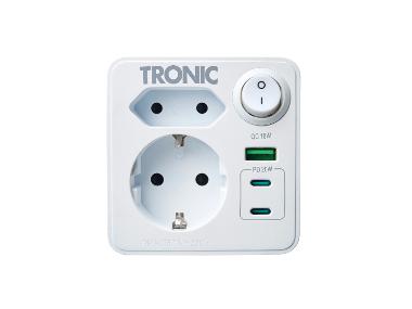 TRONIC® Stopcontactadapter met USB-A en USB-C