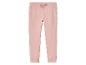 Roze joggingbroek met elastiek in de taille.