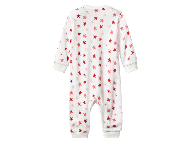 Baby romper met sterrentjespatroon, achterkant.