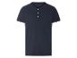 Donkerblauw heren henley shirt.