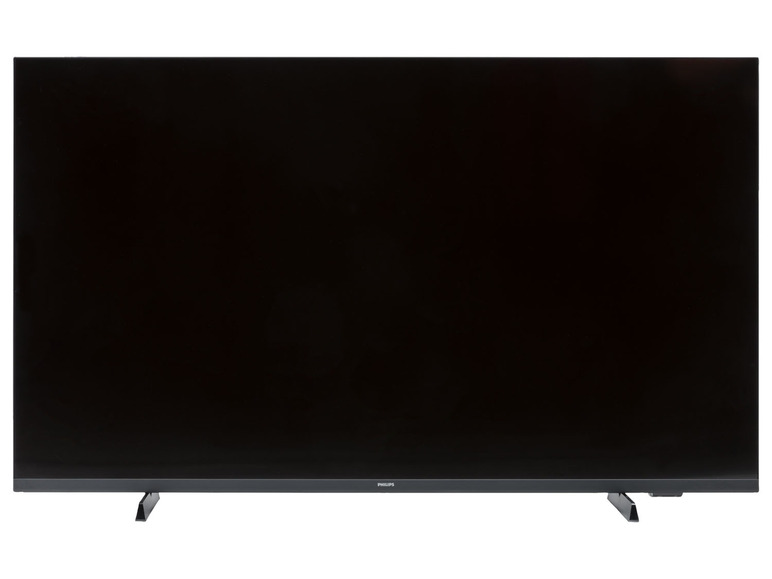 Een zwarte Philips televisie met een scherp scherm.