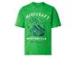 Groen T-shirt met korte mouwen en een Minecraft-thema grafische print.