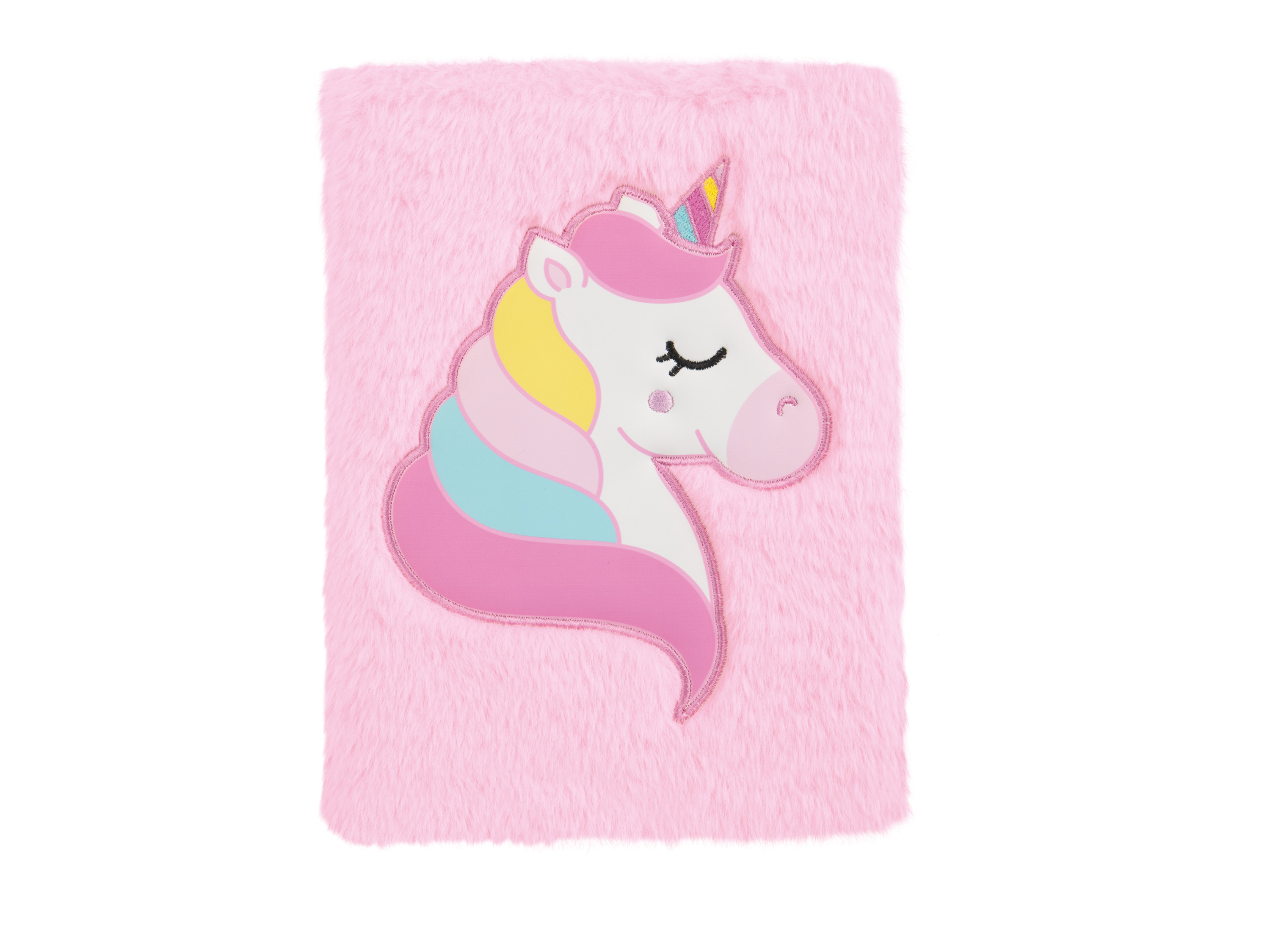 CRELANDO Notitieboek met pluche look (Unicorn)