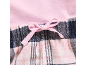 Roze en geruite stof met een decoratieve roze strik