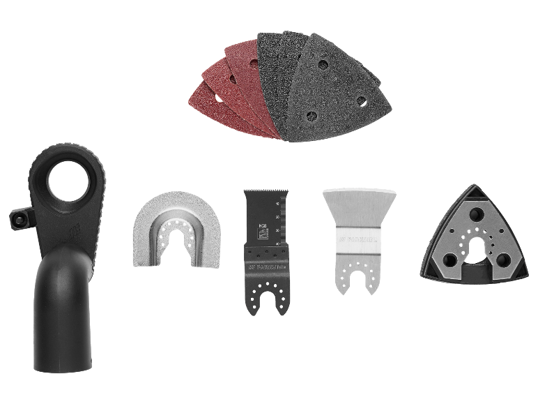 Parkside accessoires voor multitools: bladen, schuurpapier en accessoires.