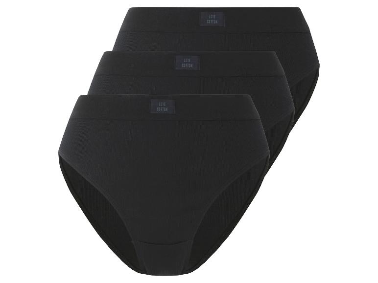 Drie zwarte Love Cotton slipjes