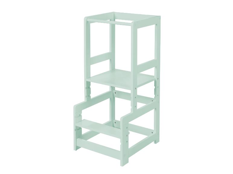 Mintgroene houten leertoren met verstelbare treden