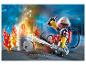 Playmobil: brandweerman, blusser, vlammen en blusuitrusting.