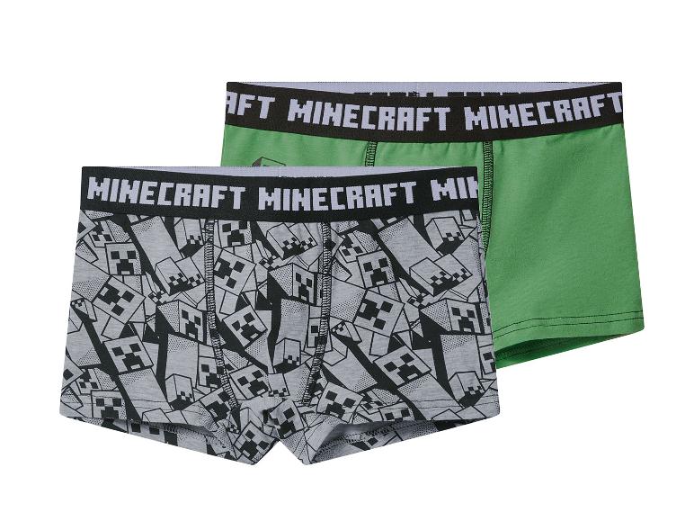 Minecraft boxershorts in grijs met patroon en effen groen